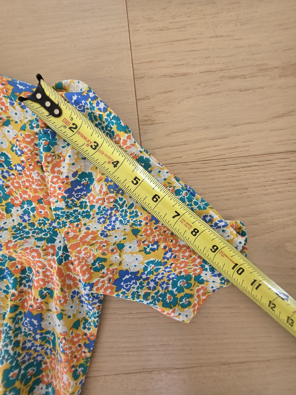Melloday Women's Floral V-Neck Puff Sleeve Top - Yellow Multi Color Maxi Dress - Picture 7 of 14